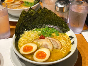 Hakata Ramen On A Dinner Table Wallpaper