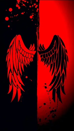 Half Angel Half Demon Wings Wallpaper