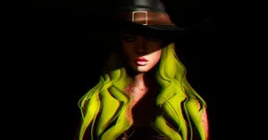 Halloween Girl With Green Hair Wallpaper