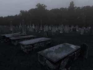 Halloween Night At A Cemetery Wallpaper
