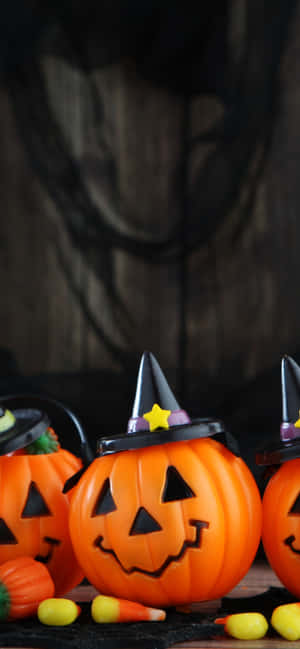 Halloween Pumpkin Candy Holders Wallpaper