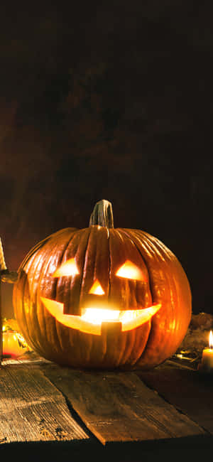 Halloween Pumpkin Glowi Phone Wallpaper Wallpaper