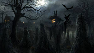 Halloween Scarecrow Laptop Art Wallpaper