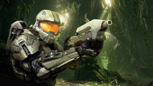 Halo 4 Mater Chief In Jungle Wallpaper