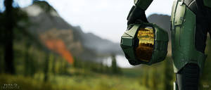 Halo Infinite Burning Forest Wallpaper