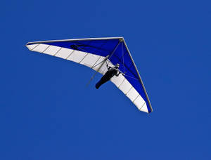 Hand Gliding Blue And White Air Glider Wallpaper