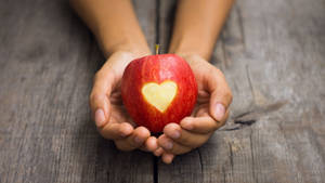 Hand Heart Apple Wallpaper