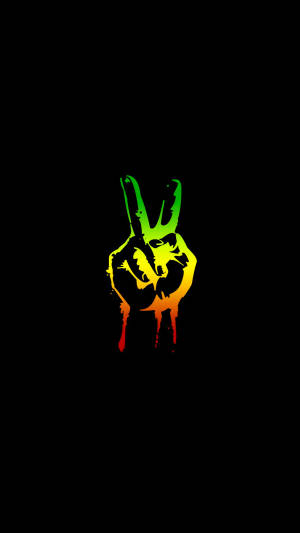 Hand Peace Symbol Reggae Wallpaper