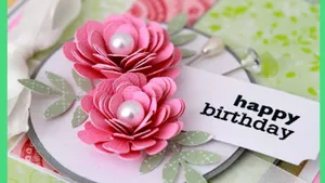 Handmade Pink Daisies Happy Birthday Flower Wallpaper