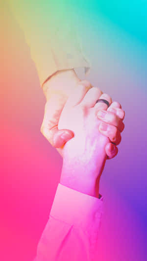 Handshake With Colorful Gradient Wallpaper