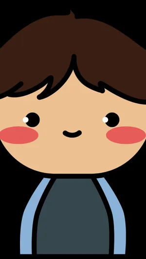 Handsome Blushing Boy Cartoon Wallpaper