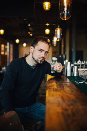 Handsome Man In Pub Wallpaper