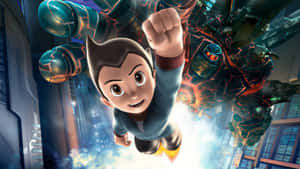 Handsome Superhero Astro Boy Cartoon Wallpaper