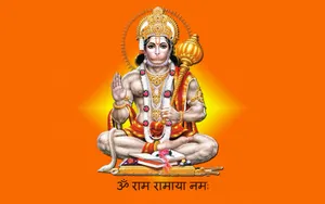 Hanuman On Orange 4k Hd Wallpaper