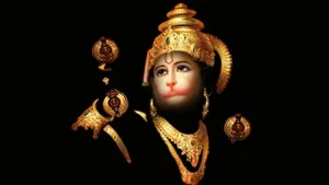 Hanuman With Gold On Black 4k Hd Wallpaper