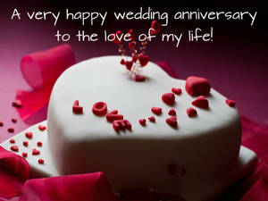 Happy Anniversary Minimalist Cake Wallpaper