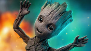 Happy Baby Groot Wallpaper