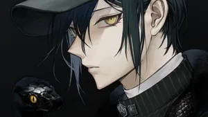 Happy Black Anime Boy With Anime Goggles Wallpaper