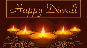 Happy Diwali Brown Art Wallpaper