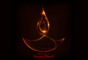 Happy Diwali Orange Oil Lamp Wallpaper