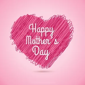 Happy Mothers Day Sketch Pink Heart Hd Wallpaper