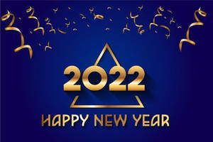 Happy New Year 2022 Blue Art Wallpaper