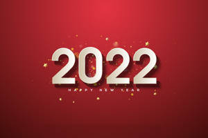 Happy New Year 2022 Red Art Wallpaper