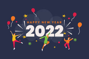 Happy New Year 2022 Vector Art Wallpaper