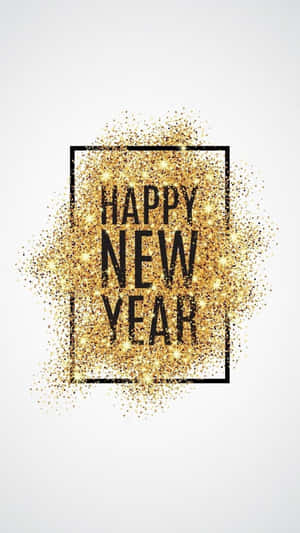 Happy New Year Gold Glitter Background Wallpaper