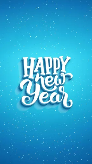 Happy New Year Greetings On Blue Background Wallpaper