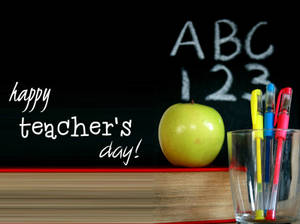 Happy Teachers' Day Apple Pens Wallpaper