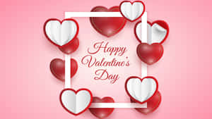 Happy Valentines Day Hd White And Red Hearts Wallpaper