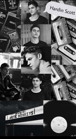 Hardin Scott Black And White Candid Shot Wallpaper