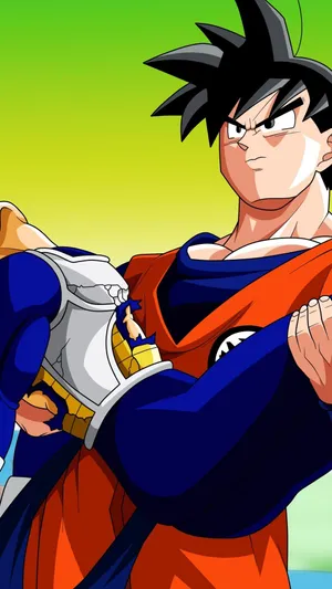 Harness The Power Of Dragon Balls With The Latest Iphone Featuring Dragon Ball Super's Goku And Vegeta. Wallpaper