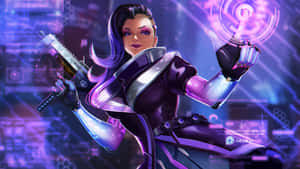 Harness The Power Of Sombra's Hacking Abilities With Overwatch. Wallpaper