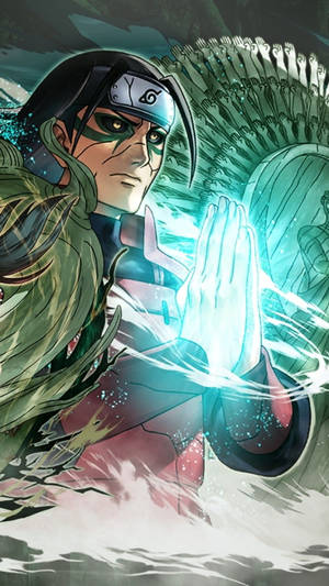 Hashirama Senju Clasped Glowing Hands Wallpaper