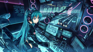 Hatsune Miku Train Anime Blue Wallpaper