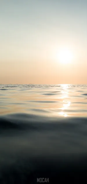 Hazy Gray Sea Horizon Wallpaper