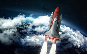 Hd Engineering Rocket On Space Wallpaper