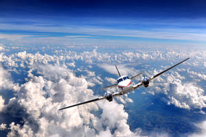 Hd Plane Flying High In Sky Wallpaper