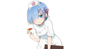 Healing Nurse Rem In Glowing White Wallpaper