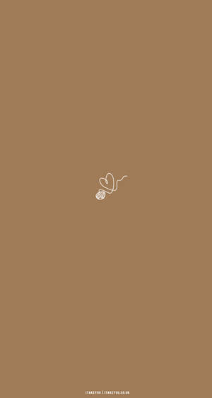Heart Beige Aesthetic Phone Wallpaper