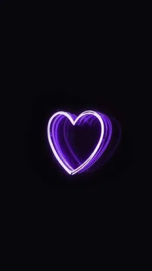 Heart Black Neon Aesthetic Wallpaper
