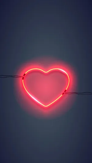 Heart Led Neon Light Red Iphone Wallpaper