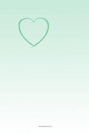 Heart On Ombre Mint Green Iphone Wallpaper