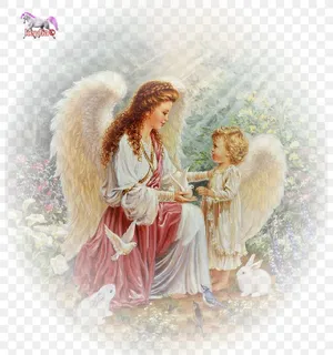 Heavenly Angels Talking With Each Other Wallpaper