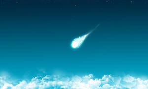 Heavenly Comet Soaring Through The Cloudy Skies Wallpaper