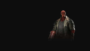 Hellboy_ Standing_ Against_ Black_ Background Wallpaper