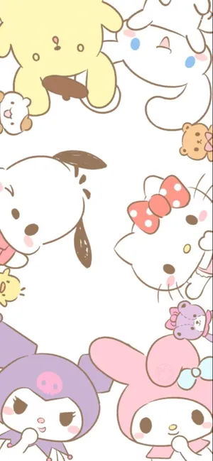 Hello Kitty And Friends Having Fun Together Wallpaper