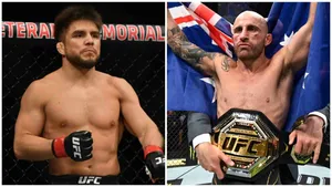Henry Cejudo And Alexander Volkanovski Collage Wallpaper